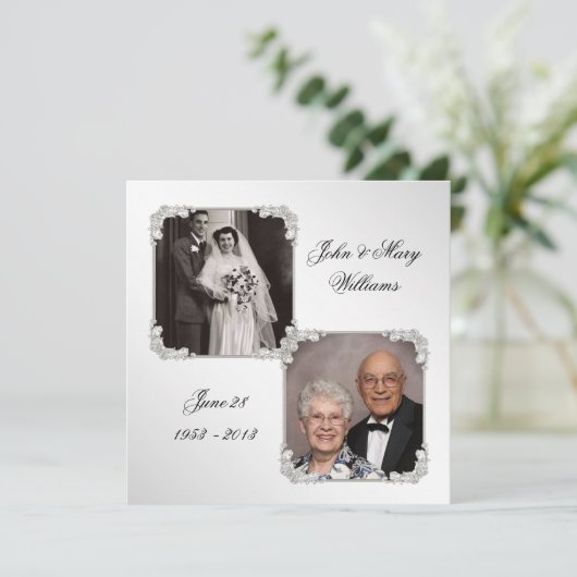 Carte d'invitation photo pour le 60e anniversaire  (Debout devant)