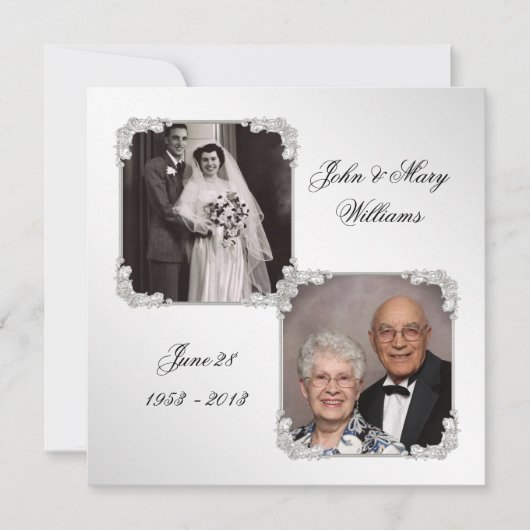 Carte d'invitation photo pour le 60e anniversaire  (Devant)