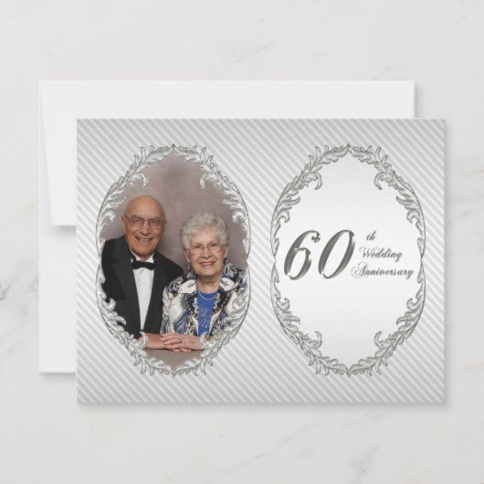 Carte d'invitation photo pour le 60e anniversaire (Devant)