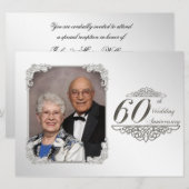 Carte d'invitation photo pour le 60e anniversaire  (Devant / Derrière)