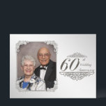 Carte d'invitation photo pour le 60e anniversaire<br><div class="desc">Un design d'images Digitalbcon avec un thème de couleur Platinum Argent avec une variété d'images, de formes, de motifs, de styles et de polices personnalisées dans cette unique "Diamond Mariage Anniversary" Photo Invitation Card. Cette conception élégante et attrayante est complétée par une conception complémentaire au verso avec un texte personnalisable...</div>