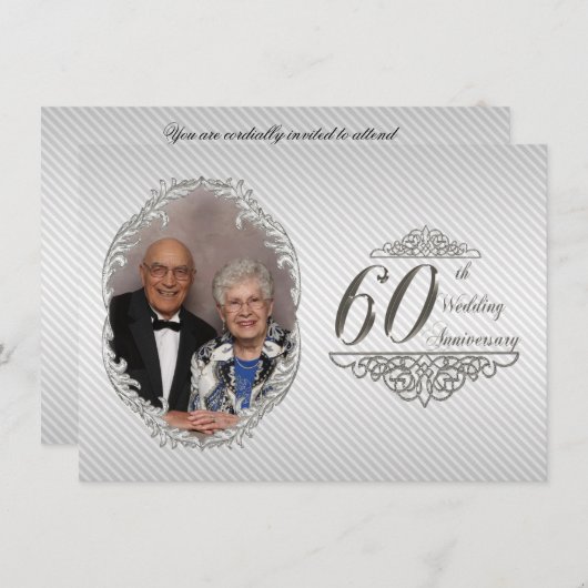Carte d'invitation photo pour le 60e anniversaire (Devant / Derrière)