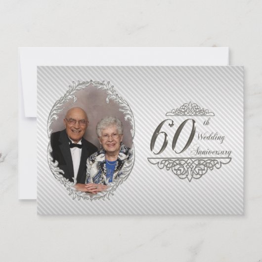 Carte d'invitation photo pour le 60e anniversaire (Devant)
