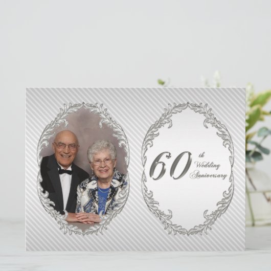 Carte d'invitation photo pour les 60 ans de mariag (Debout devant)