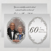 Carte d'invitation photo pour les 60 ans de mariag (Devant / Derrière)