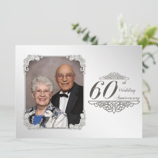 Carte d'invitation photo pour les 60 ans de mariag (Debout devant)