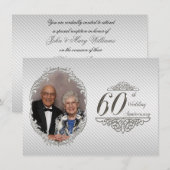 Carte d'invitation photo pour les 60 ans de mariag (Devant / Derrière)