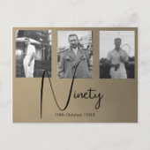 Carte d'invitation photo pour les 90 ans d'un homm (Devant)