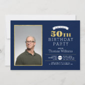 Carte d'invitation photo pour une fête d'anniversa (Devant)