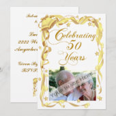 Carte d'invitation photo pour une fête du 50e anni (Devant / Derrière)