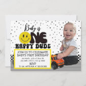 Carte d'Invitation photo un type heureux (Devant)