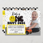 Carte d'Invitation photo un type heureux (Devant / Derrière)