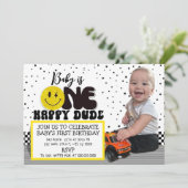 Carte d'Invitation photo un type heureux (Debout devant)