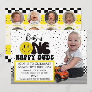 Carte d'Invitation photo un type heureux