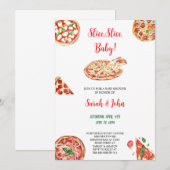 CARTE D'INVITATION PIZZA BABYSHOWER (Devant / Derrière)