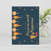 carte d'invitation pizza sur terre pepperoni (Debout devant)