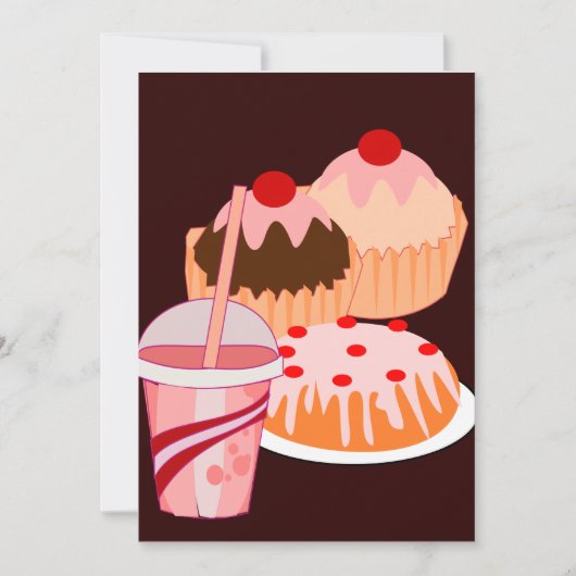Carte d'invitation plate pour douceurs (Devant)