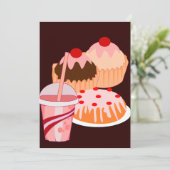 Carte d'invitation plate pour douceurs (Debout devant)