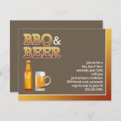 Carte d'invitation plate pour fête BBQ & Bière (Devant / Derrière)