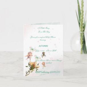 Carte d'invitation pliée pour jardin de fées fanta