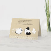 Carte d'invitation pliée pour les oiseaux de marié (Dos)
