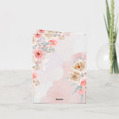 Carte d'invitation pliée pour mariage aux fleurs r (Dos)