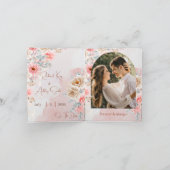 Carte d'invitation pliée pour mariage aux fleurs r (Intérieur)