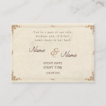 Carte d'invitation poétique Vintage Wedding