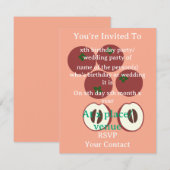 Carte d'invitation Pomme Velours (Devant / Derrière)