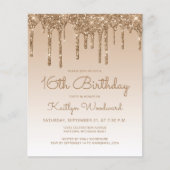 Carte d'invitation pour 16e anniversaire Budget Gl (Devant)