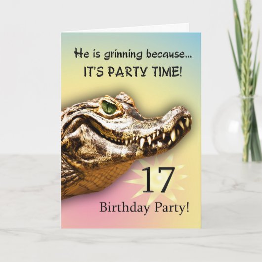 Carte d'invitation pour 17e anniversaire de fête (Devant)