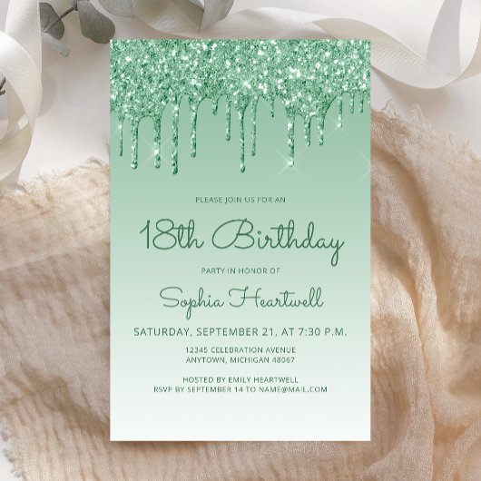 Carte d'invitation pour 18e anniversaire Budget Gl