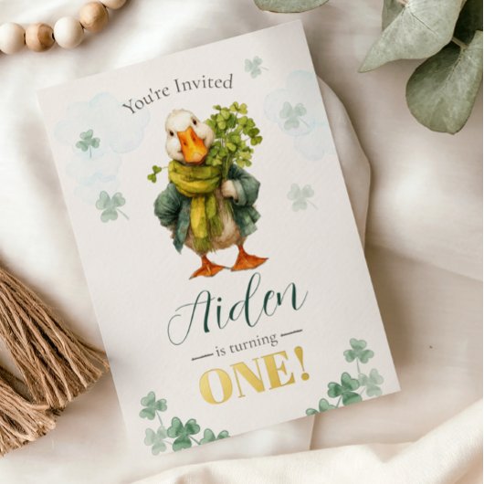 Carte d'invitation pour 1er anniversaire - St. Pat