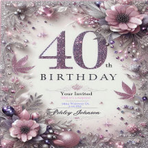 Carte d'invitation pour 40 ans, beau design
