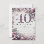 Carte d'invitation pour 40 ans, beau design (Devant)