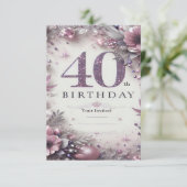 Carte d'invitation pour 40 ans, beau design (Debout devant)