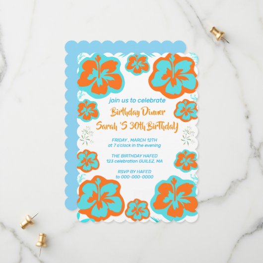 Carte d'invitation pour 55e anniversaire 55e modèl (Devant/Arrière en situation)