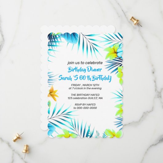 Carte d'invitation pour 60e anniversaire 60e numér (Devant/Arrière en situation)