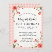 Carte d'invitation pour 80e anniversaire (Devant / Derrière)