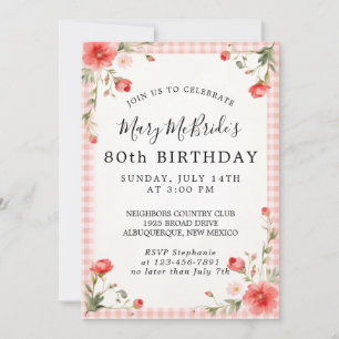 Carte d'invitation pour 80e anniversaire