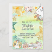 Carte d'invitation pour anniversaire de caticorn m (Devant)