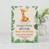 Carte d'invitation pour anniversaire simple et ver (Debout devant)