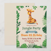 Carte d'invitation pour anniversaire simple et ver (Devant / Derrière)