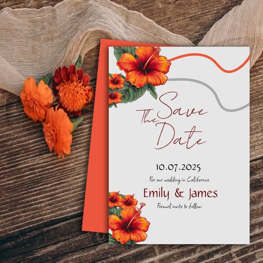 Carte d'invitation pour annoncer la date de mariag