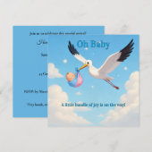 Carte d'invitation pour Baby Shower (Devant / Derrière)