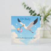 Carte d'invitation pour Baby Shower (Debout devant)