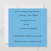 Carte d'invitation pour Baby Shower (Dos)