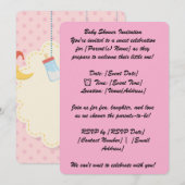 Carte d'invitation pour Baby Shower 13 cm * 18 cm (Devant / Derrière)