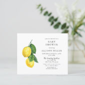 Carte d'invitation pour Baby Shower au citron genr (Debout devant)
