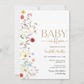 Carte d'invitation pour baby shower Baby in Bloom  (Devant)